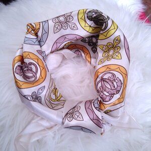 Silky, Golden Multi-Colored Scarf